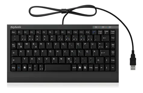 Keysonic ACK-595C+ černá / Mini klávesnice / SoftSkin / PS/2 a USB / US layout