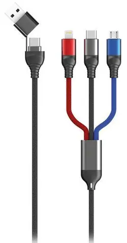 2GO 797361 / Nabíjecí kabel 3v1 / USB-A, USB-C / Micro-USB, USB-C, Lightning / 1,2 m