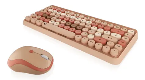 Keysonic KSKM-5200M-RF béžová / Klávesnice s myší / Mini / RF 2,4 GHz / německý layout / 86 kláves
