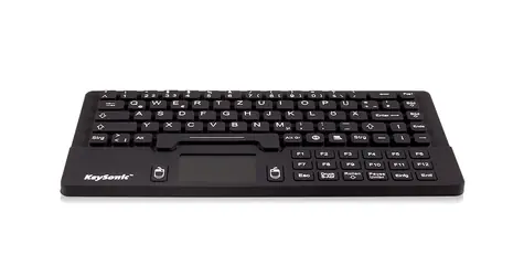 Keysonic KSK-5031IN černá / Průmyslová klávesnice / Silikon / IP68 / 87 kláves / UK layout