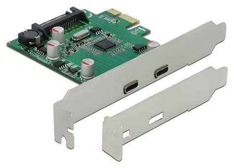 Delock PCI Express x1 / Karta PCI Express / 2x USB Type-C / USB 3.2 Gen 1 / low profile