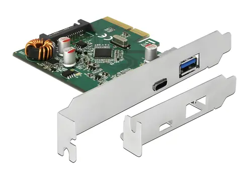 Delock / Rozšiřující karta USB / PCIe x4 / 1x USB-C + 1x USB-A / USB 3.2 Gen 2