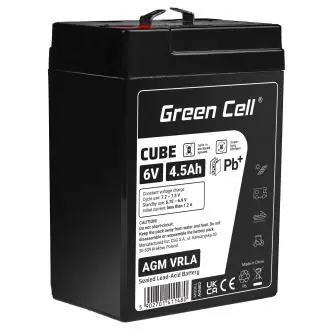 Green Cell Cube AGM VRLA 6V 4.5Ah / Bezúdržbová baterie / IP54 / alarmové systémy a pokladny