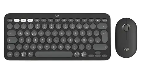 Logitech Pebble 2 Combo grafitová / Bezdrátová klávesnice s myší / BT / Logi Bolt / DE layout