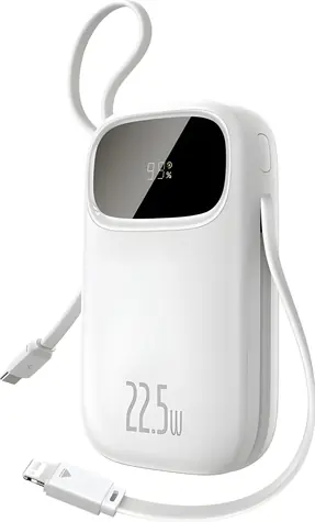 Baseus EnerFill FC31 20000mAh bílá / Powerbanka / 22,5W / USB-C / USB-A / Lightning