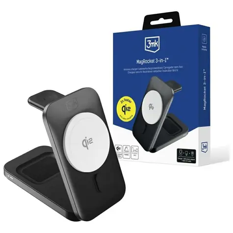 3mk MagRocket 3 in 1 / Bezdrátová nabíječka / Qi2 / 15 W