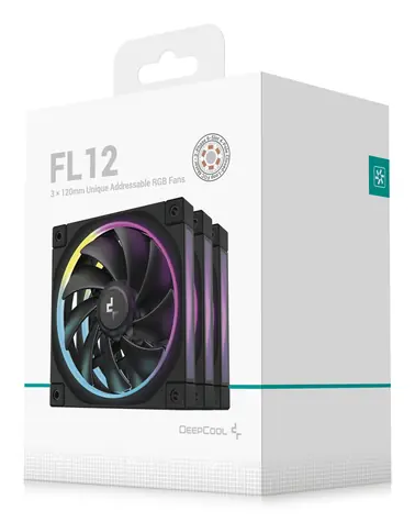 DEEPCOOL FL12 černá 3ks / Ventilátor / 120mm / ARGB / 500-2150 RPM / PWM