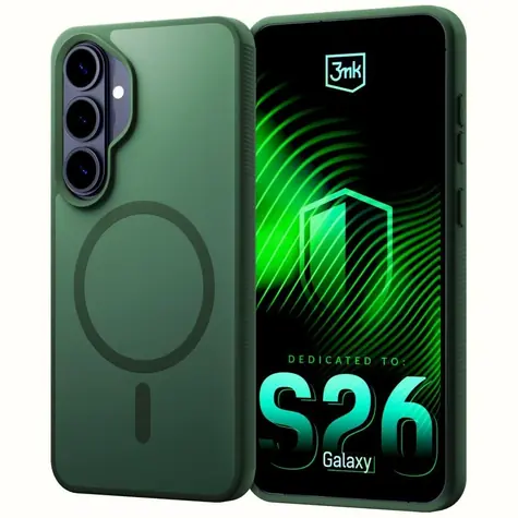 3mk Smoke MagCase zelená / Zadní kryt / Samsung Galaxy S26+ / MagSafe / Military Grade
