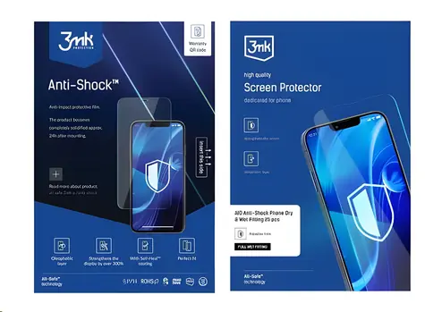 3mk All-Safe AIO Anti-shock Full Wet Fitting / Ochranná fólie pro mobilní telefon / 25 ks / IK07 / Self-Heal
