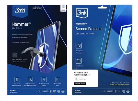 3mk All-Safe Hammer Full Wet Fitting / Ochranná fólie pro tablet / AIO / IK07 / 25 ks