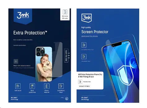 3mk All-Safe Extra Protection Phone / Ochranná fólie / AIO systém / Dry & Wet Fitting / 25 ks