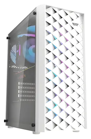 darkFlash DK351+ bílá / ATX / 4x 120 mm / 2x USB-A / průhledná bočnice / bez zdroje