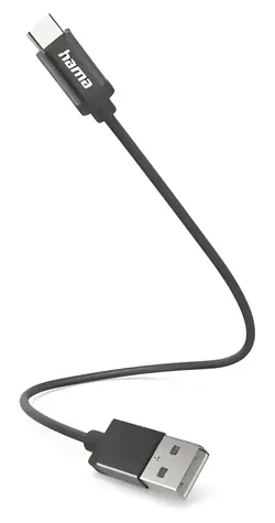 Hama Kabel USB-A - USB-C 0,2 m černá / Nabíjecí kabel / nylon / 480 Mbit/s