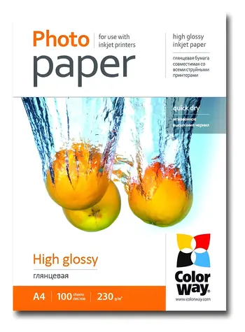 COLORWAY Fotopapír / Vysoce lesklý / A4 / 230 g/m2 / 100 listů