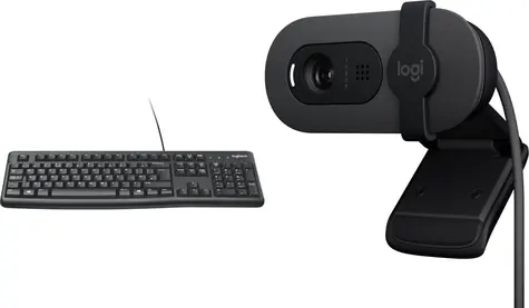 Logitech K120 920-002509 + Brio 100 / Set klávesnice a webkamery / USB / černá