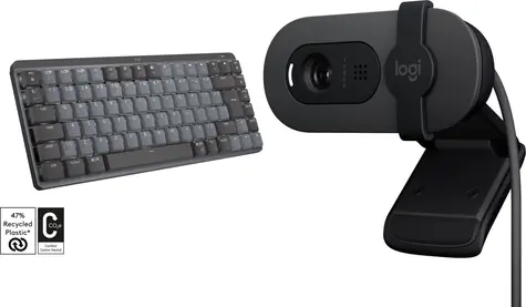 Logitech MX Mechanical Mini + Brio 100 / Sada klávesnice a webkamery / bezdrátová / mechanická / BT