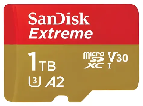 SanDisk Extreme microSDXC 1TB / Paměťová karta microSD / UHS-I U3 V30 A2 / čtení: 190 MB/s / zápis: 130 MB/s