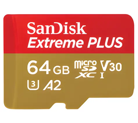 SanDisk Extreme Plus microSDXC 64GB + adaptér / Paměťová karta / Class 10 / UHS-I U3 / A2 / V30