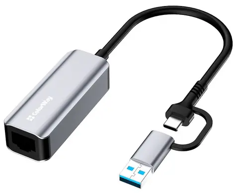 Colorway adaptér USB-C a USB-A na RJ45 / Síťový adaptér / 18 cm