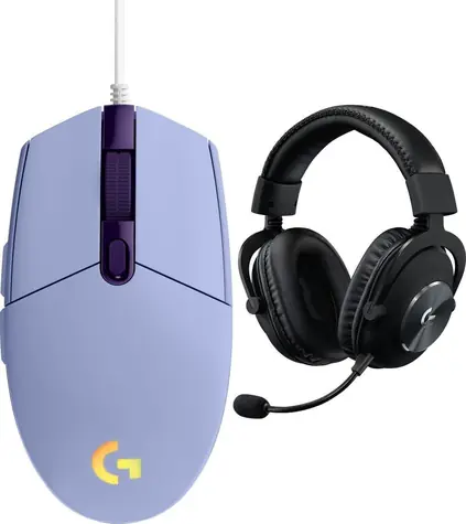 Logitech G102 Lightsync bílá + G Pro X černá / Herní sada / drátová myš 8000 DPI / RGB Lightsync / sluchátka