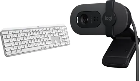 Logitech MX Keys S pro Mac + Brio 100 / Set bezdrátové klávesnice a webkamery / Pro macOS / Bluetooth / USB-C