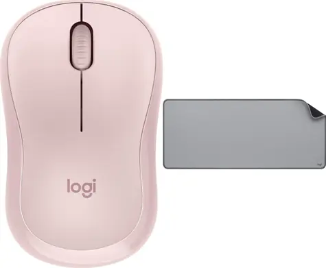 Logitech M240 Silent růžová + Studio Series MID GREY / Sada bezdrátová myš a podložka / optická / 4000 DPI / 3 tlačítka