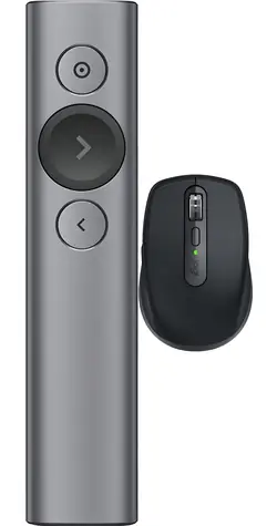 Logitech Spotlight šedá + MX Anywhere 3S grafitová / Sada / bezdrátový prezentér + optická myš / Bluetooth