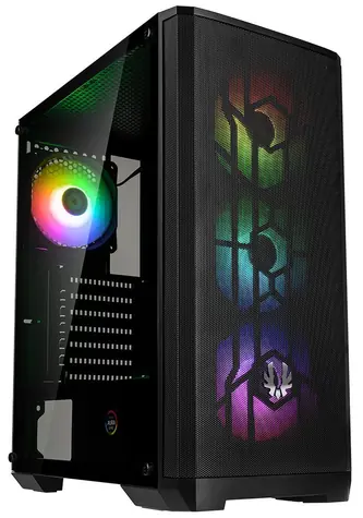 BitFenix Nova Mesh SE TG ARGB černá / PC skříň / ATX / 4x 120mm ARGB / USB 3.0 / Bez zdroje / Průhledná bočnice