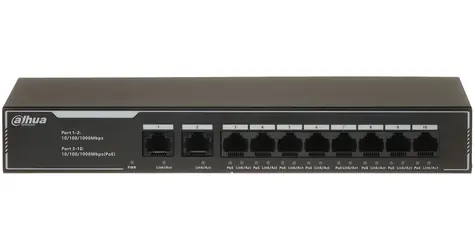 Dahua SG1010LP / Switch / 1000 Mbps / PoE+ / 65W
