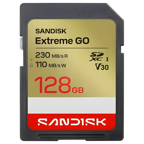 SanDisk Extreme Go SDXC 128GB / Paměťová karta / čtení: 230 MB/s / zápis: 110 MB/s