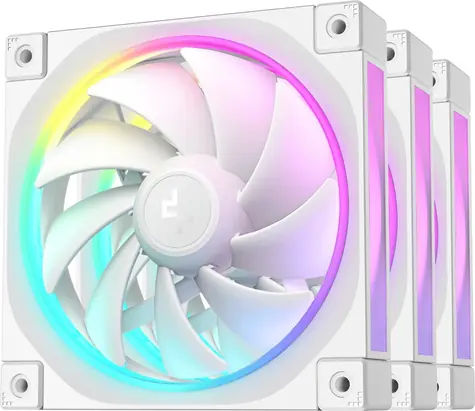 DEEPCOOL FL12 WH bílá 3 ks / Ventilátor / 120 mm / ARGB Gen2 / PWM / FDB ložisko / 500-2150 RPM / 32 dB