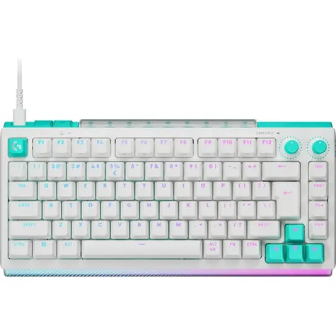 Logitech G512 X 75 bílá / Herní klávesnice / 75 % / US layout / RGB Lightsync / Tactile