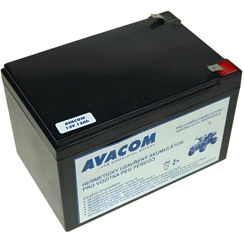Avacom 12V 12Ah F2 / Olověný akumulátor / pro vozítka Peg Pérego