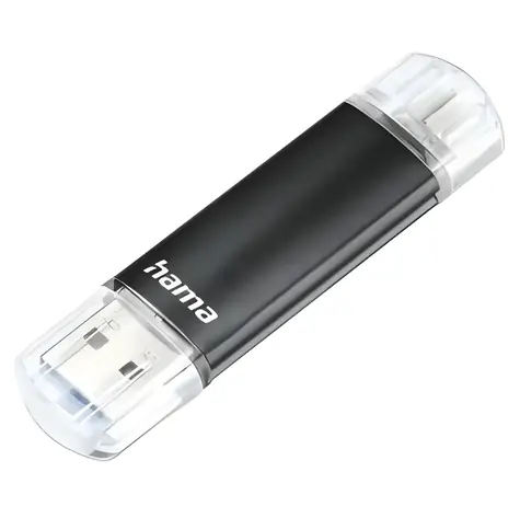 Hama Laeta Twin černá / Flash disk / 64 GB / USB-A 3.0 - micro USB / 40 MB/s
