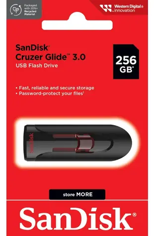 SanDisk Cruzer Glide 256 GB / Flash disk / USB 3.0 / až 100 MB/s