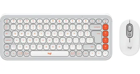 Logitech POP Icon Combo bílá / Bezdrátová sada klávesnice a myši
