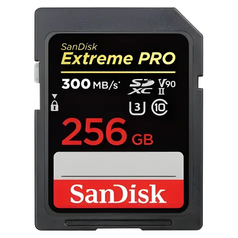 SanDisk Extreme PRO SDXC 256GB / Paměťová karta / UHS-II / V90 / 300 MB/s / vhodné pro 8K