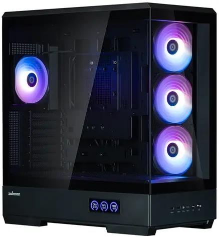 ZALMAN P50 DS černá / Skříň / Middle Tower / ATX / 4x 120 mm ARGB / 2x USB 3.2 Gen 2 / USB-C / bez zdroje