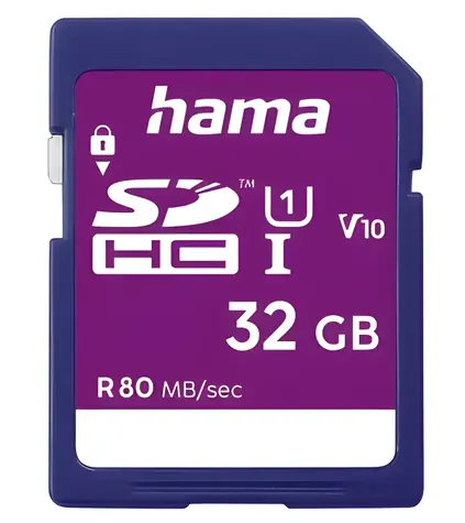 Hama SDHC 32 GB / Paměťová karta / Class 10 / UHS-I / 80 MB/s / V10