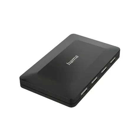 Hama USB 2.0 hub černá / USB hub / 4 porty / 480 Mbit/s / s napájecím adaptérem