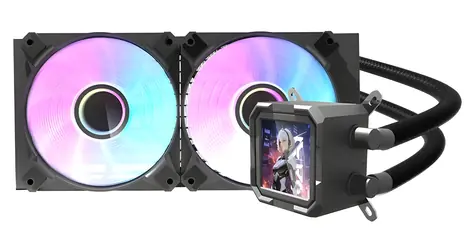 darkFlash DV240S černá / AiO chladič CPU / 2x 120 mm / ARGB podsvícení / 800-1800 RPM / 30 dB / Intel + AMD