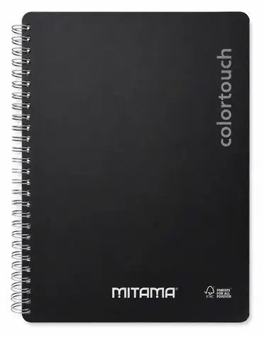 Mitama i-Note černá / Spirálový sešit / 18,5 × 24 cm / čistý / 90 listů