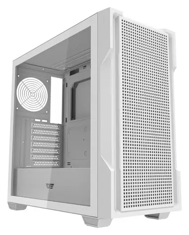 darkFlash DS900 Mesh bílá / ATX / bez ventilátorů / 2x USB-A / průhledná bočnice / bez zdroje