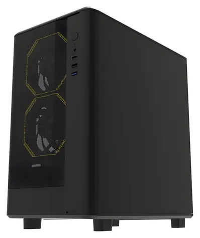 darkFlash DB330M Mesh černá / mATX / bez ventilátorů / 3x USB-A / průhledná bočnice / bez zdroje