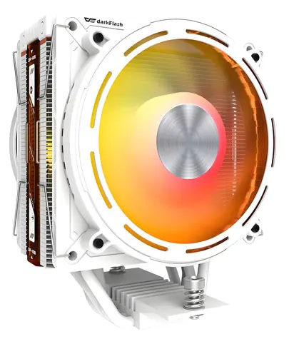 darkFlash E400 Plus bílá / Chladič CPU / 2x 120 mm / ARGB / TDP 235 W / Intel + AMD