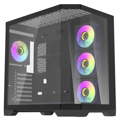 darkFlash FT418 PRO černá / ATX / 7x ARGB ventilátor / 3x tvrzené sklo / 1x USB 3.0 & 1x USB 2.0 / bez zdroje