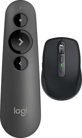 Logitech R500s + MX Anywhere 3S grafitová / Sada / bezdrátový prezentér + optická myš / Bluetooth