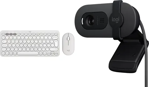 Logitech Pebble 2 Combo + Brio 100 / Klávesnice + myš + webkamera / bezdrátová