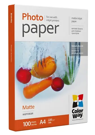 COLORWAY Fotopapír / Matný / A4 / 220g/m2 / 100 listů