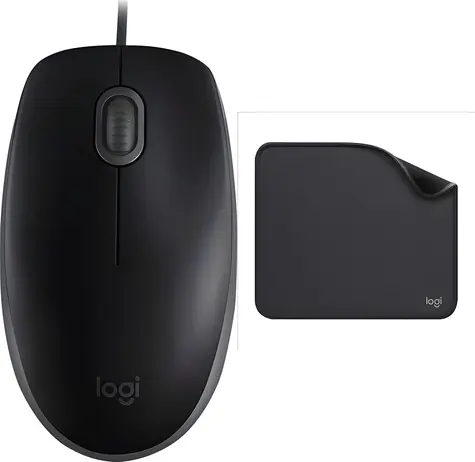 Logitech B110 Silent + Studio Series graphite / Sada myš a podložka / USB / 1000dpi